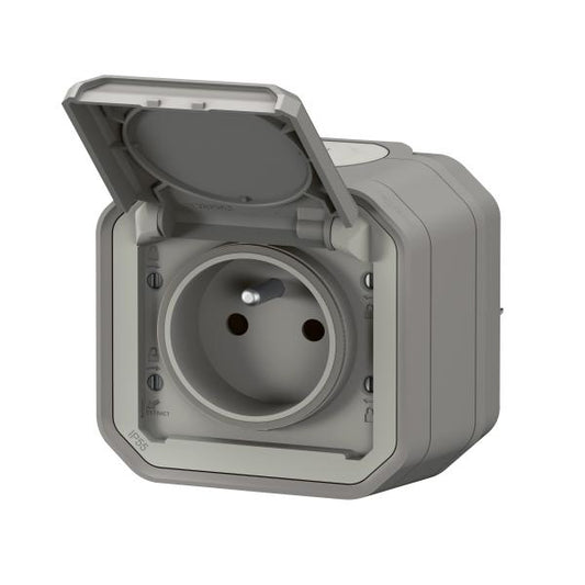 LEGRAND - Prise de courant 2P+T plexo complet saillie gris - Réf. Fab.: 069731L