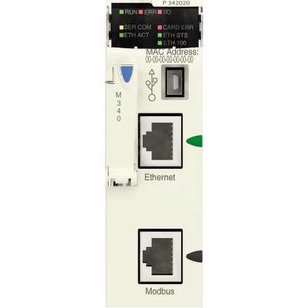 Schneider Electric - Modicon M340 - processeur - 1024 E/S TOR 256 E/S ANA - 1Modbus - 1Ethernet - Réf. Fab.: BMXP342020
