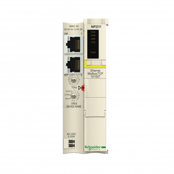 Schneider Electric - Advantys STB - double port ethernet modbus TCP/IP - 10 à 100Mbit/s - Réf. Fab.: STBNIP2311