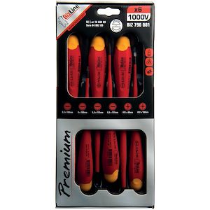 BIZLINE - 6-piece i-SLIM flat/PZ insulated 1000 V screwdriver set - Mfg. Ref: 790081
