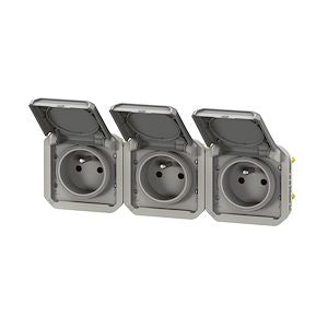 LEGRAND - Prise de courant 3x2P+T horizontale Plexo composable gris - Réf. Fab.: 069564L