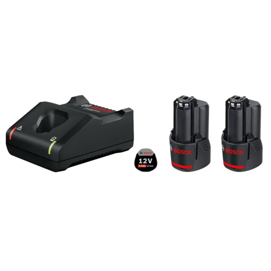 ROBERT BOSCH - 2 batteries de 12 V d'une capacité de 3.0 Ah et un chargeur rapide - Réf. Fab. : 1600A019RD