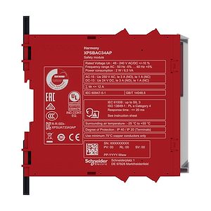 Schneider Electric - Harmony XPSU-Module de sécurité-Estop protection, 48-240 V pas entrée-à vis - Réf. Fab.: XPSBAC34AP