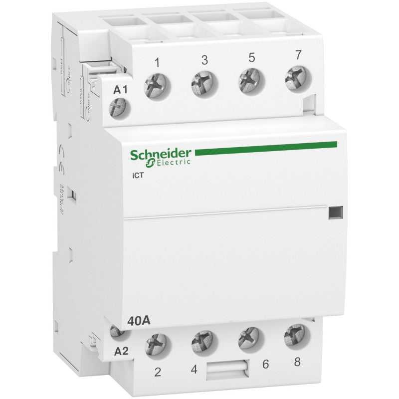 Schneider Electric - Acti9 iCT - Contactor, add-on auxiliary - 4P - 40A - 4NO - 230/240VAC - 50Hz - Mfr. Ref.: A9C20844