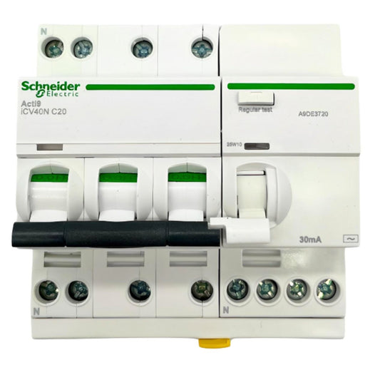Schneider - iCV40N Disjoncteur différentiel triphasé 3P+N 16A 600a/10a 30mA - Type AC courbe C - Réf. fab.: A9DA3716