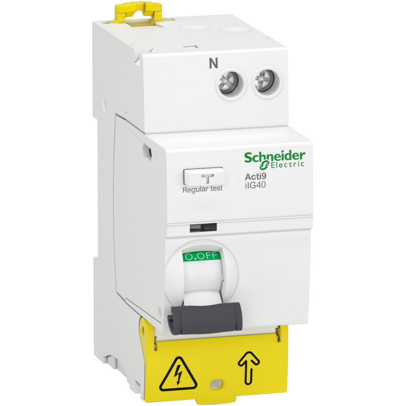 Schneider Electric - Acti9 iID - Interrupteur différentiel 1P+N 30mA - 40A - Type AC - Réf. fab.: A9R67640