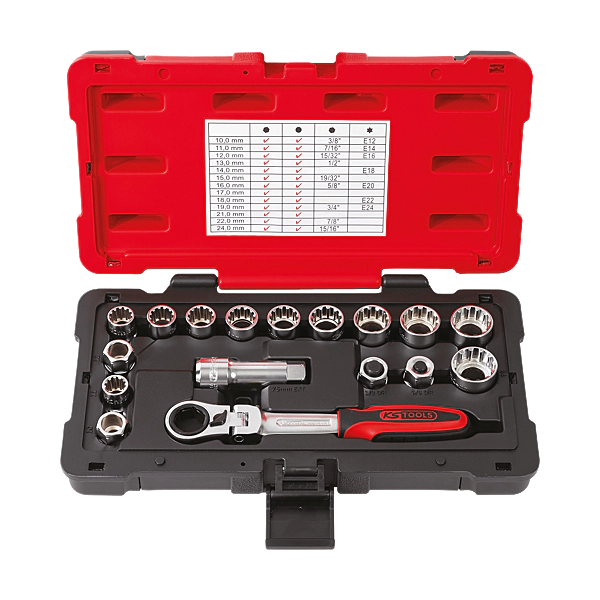KSTOOLS - Coffret 16 pièces 38'' et 12'' - Réf. fab.: 922.4040