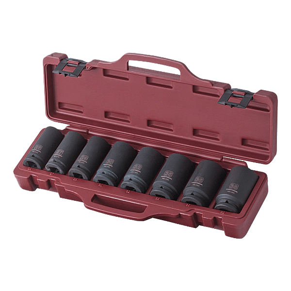 KRAFTWERK - Coffret 8 douilles longues à choc 3/4'' - Réf. fab.: 400015