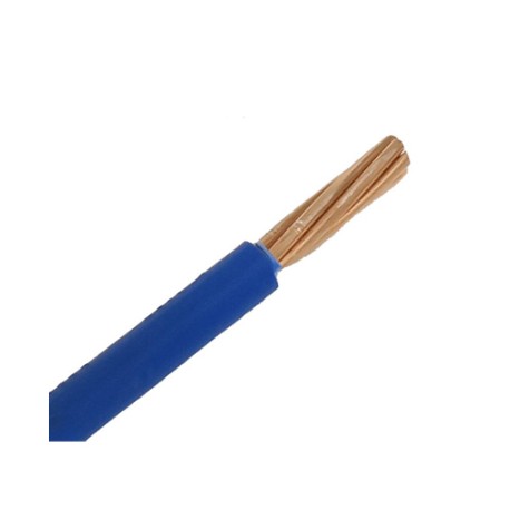 Sermes fils & câbles - Fil H07 V-R (Rigide) 25 mm² bleu - Coupe au mètre - Bleu - Réf : 0013B