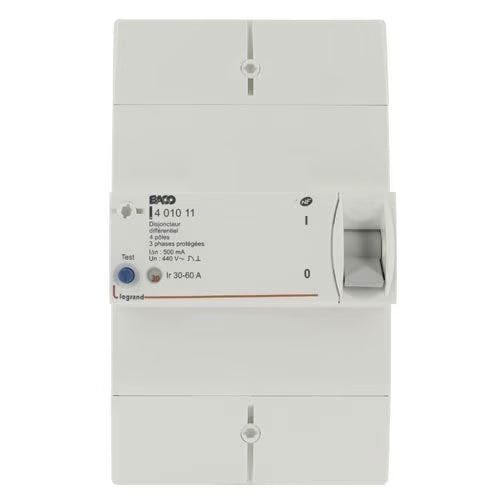 Legrand - Disjoncteur branchement Enedis tétrapolaire différentiel 500mA instantané - 60A - Réf. fab.: 401011