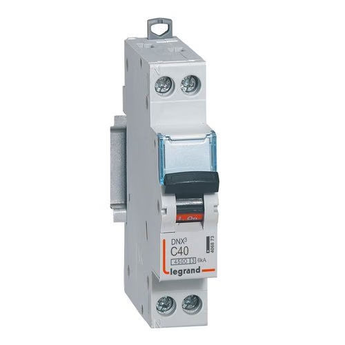 Legrand - Disjoncteur DNX3 4500 - vis/vis - U+N 230V~ 40A - 6kA - courbe C - 1 module - Réf. fab.: 406873