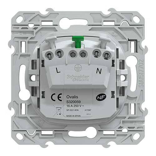 Schneider Electric - Ovalis - prise de courant à puits 2P+T 16A - bornes automatiques - Blanc- Réf. Fab. : S320059