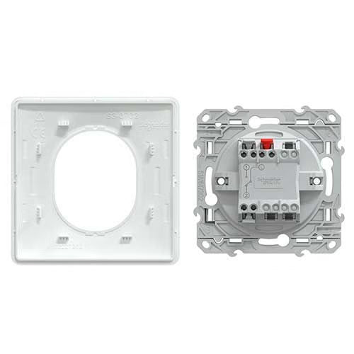 Schneider Electric - Ovalis - interrupteur va et vient - 10AX - Blanc - griffes montées - avec plaque - Réf. Fab.: S321204