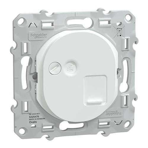 Schneider Electric - Ovalis RJ45 Grade 3 Category 6 STP Socket, White - Ref: Fab: S320476