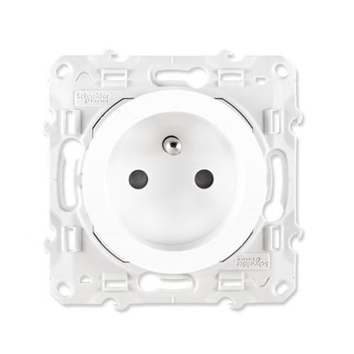 Schneider Electric - Odace 2011 - 2P+E socket outlet - white - with shutters - Ref. Mfg.: S520059
