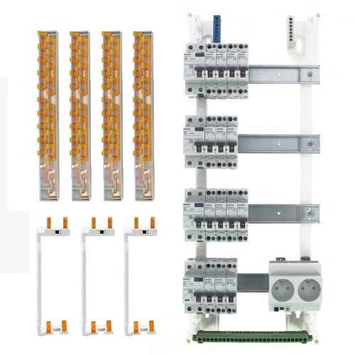 SIEMENS - Tableau électrique pré-équipé 4 rangées 2ID 40A 2ID 63A 14 disjoncteurs - Réf. Fabricant : SIE006941