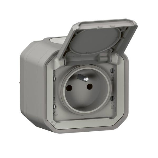 LEGRAND - Prise de courant 2P+T plexo complet saillie gris - Réf. Fab.: 069731L