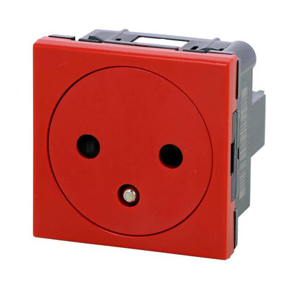 Legrand - Mosaic Surface Power Outlet - 2P+E - 2 modules - antimicrobial red - Ref. fab.: 077133