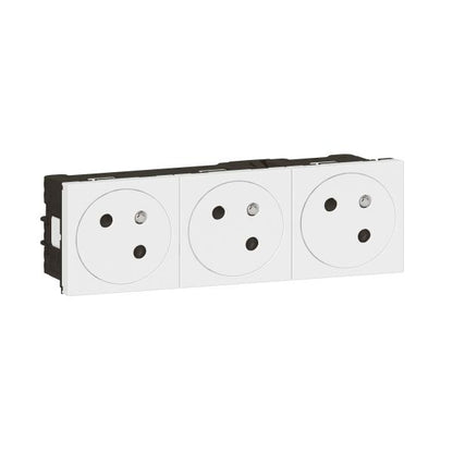 LEGRAND - Prise de courant 3x2P+tT mosaic blanc surface  - 45x45 clippage direct goulotte Mosaic - Réf. Fab.: 077143L