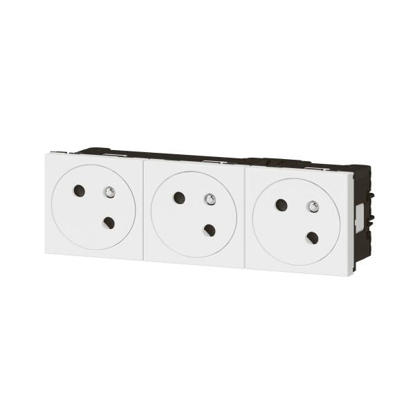 LEGRAND - Prise de courant 3x2P+tT mosaic blanc surface  - 45x45 clippage direct goulotte Mosaic - Réf. Fab.: 077143L