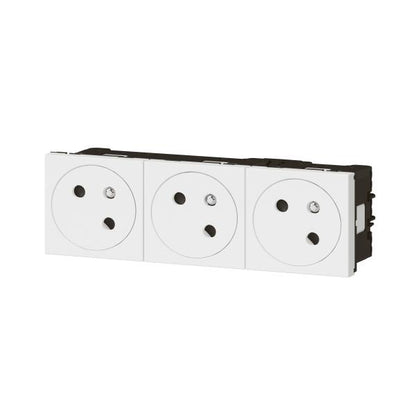 LEGRAND - Prise de courant 3x2P+tT mosaic blanc surface  - 45x45 clippage direct goulotte Mosaic - Réf. Fab.: 077143L