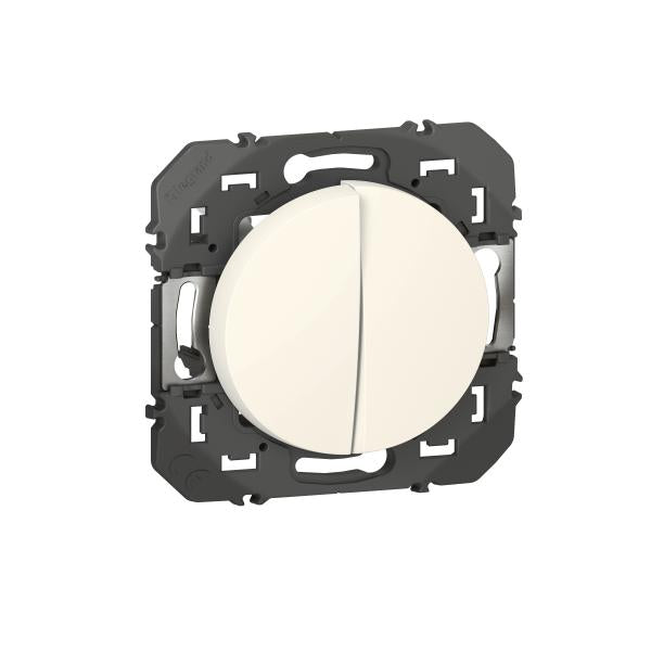 LEGRAND - Double interrupteur ou va - et - vient dooxie 10ax 250v~ finition blanc - Réf. Fab.: 600002