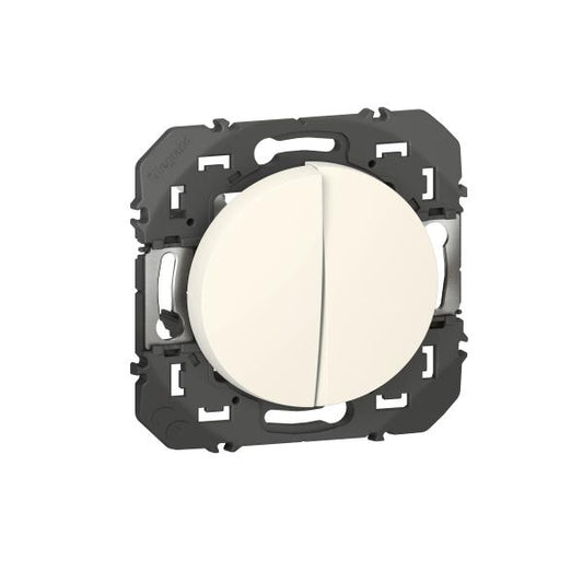 LEGRAND - Double interrupteur ou va - et - vient dooxie 10ax 250v~ finition blanc - Réf. Fab.: 600002