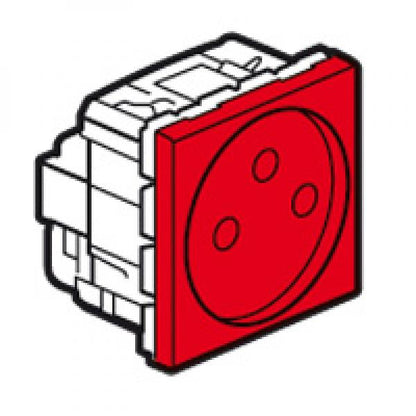 Legrand - Mosaic Surface Power Outlet - 2P+E - 2 modules - antimicrobial red - Ref. fab.: 077133