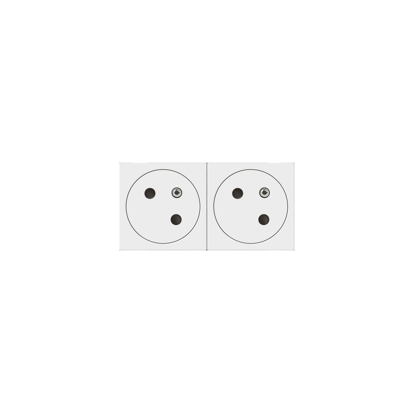 LEGRAND - Double prise de courant 2P+T affleurante - Blanc - 45x45 clippage direct goulotte Mosaic - Réf. Fab.: 077142L