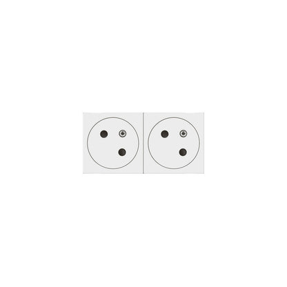 LEGRAND - Double prise de courant 2P+T affleurante - Blanc - 45x45 clippage direct goulotte Mosaic - Réf. Fab.: 077142L