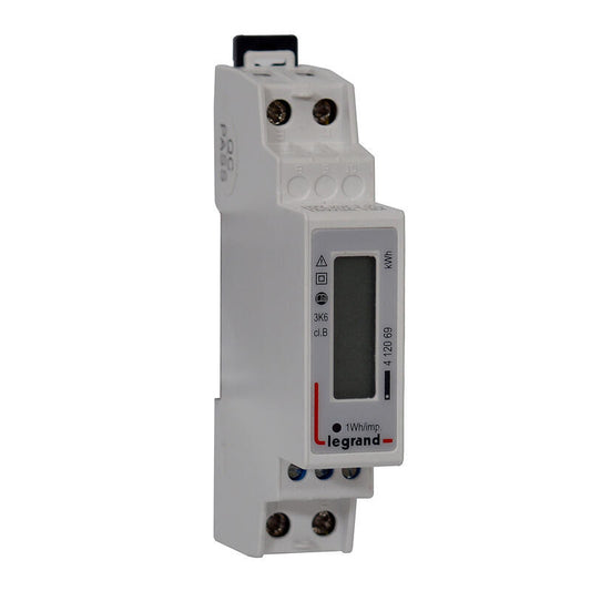 Legrand - Compteur électrique 45A - 1P+N - écran LCD - Certifié MID - EMDX3 - Réf. Fab.: 412069