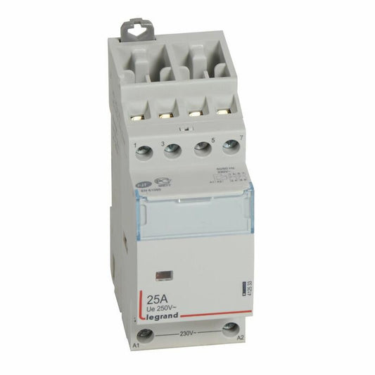 Legrand - Contacteur de puissance bobine 230V~ - 4P - 400V~~ - 25 A - 2O+2F - 2 modules - Réf. fab.: 412533