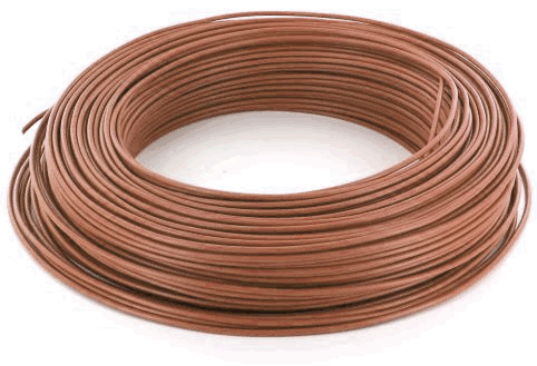 Sermes fils & câbles - Fil H07 V-U (Souple) 10 mm² - Couronne 100 m - marron - Réf : 0102M