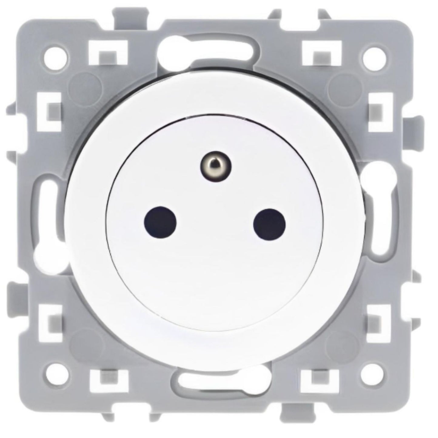 EUR'OHM - Square Prise de courant 2P+T affleurante blanc - Réf. Fab.: 60239