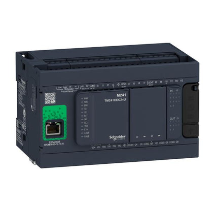 Schneider Electric - Modicon M241, contrôleur 24E/S PNP+relais, ports Ethernet+2 série, 100/240VCA - Réf. Fab.: TM241CE24R