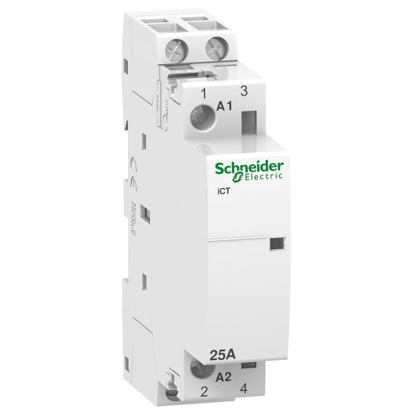 Schneider Electric - Acti9 iCT - Contacteur auxiliarisable - 2P - 25A - 2NO - 230/240Vca - 50Hz - Réf. fab. : A9C24732
