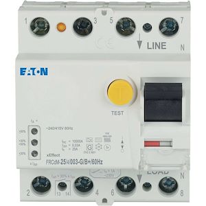 Eaton Industries France SAS - Residual Current Digital Device FRCdM, 4P, 25A, type G/B 60Hz, 30mA, universal current sensitive - Manufacturer Ref.: 180418