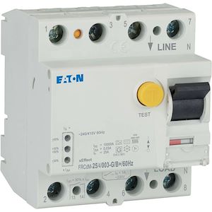 Eaton Industries France SAS - Int. Diff. digital FRCdM, 4P, 25A, type G/B 60Hz, 30mA, sensible tous courants - Réf. Fab.: 180418