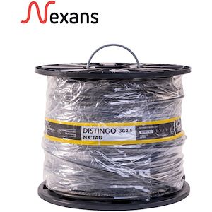 Câble rigide Nexans R2V cuivre 3G2,5 mm² DISTINGO NX'TAG touret MOBIWAY de 250m - Réf. fab.: R2V3G2,5T250MOBINXTAG