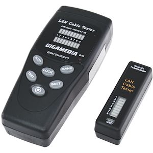 GIGAMEDIA - Testeur de câblage RJ45 et RJ12 - Livré avec pile 9 V - Réf. Fab. : DIAGLC90