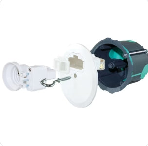 TradeForce - KitBoite centre DCL diam68 RE 2020+ fiche/douille DCL E27 NF - Réf. Fab.: 0026000024