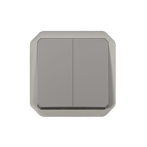 LEGRAND - Commande double interrupteur ou poussoir plexo composable gris - Réf. Fab.: 069525L