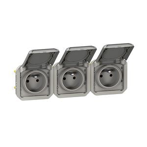 LEGRAND - Prise de courant 3x2P+T horizontale Plexo composable gris - Réf. Fab.: 069564L