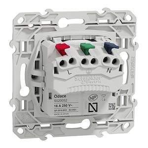 Schneider Electric - Odace 2011 - Lot de 100 prises de courant 2P+T affleurante S520052 - blanc - Réf. fab.: S524052P