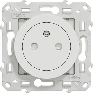 Schneider Electric - Odace 2011 - Lot de 100 prises de courant 2P+T affleurante S520052 - blanc - Réf. fab.: S524052P