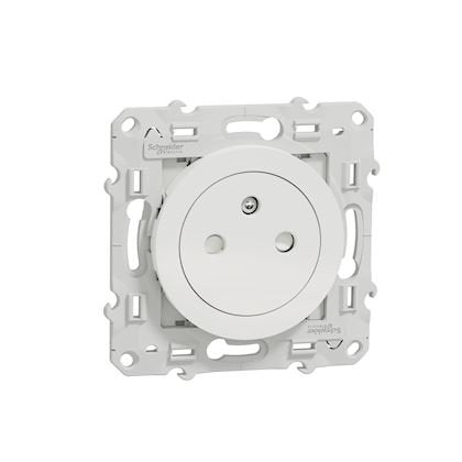 Schneider Electric - Odace 2011 - Pack of 100 flush-mounted 2P+E sockets S520052 - white - Mfg. ref.: S524052P
