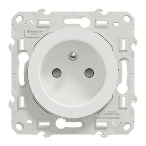 Schneider Electric - Odace 2011 - lot de 40 prises de courant 2P+T S520059 - blanc - Réf. fab.: S523059P