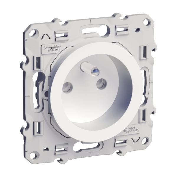 Schneider Electric - Odace 2011 - lot of 40 2P+E S520059 socket outlets - white - Mfg. ref.: S523059P
