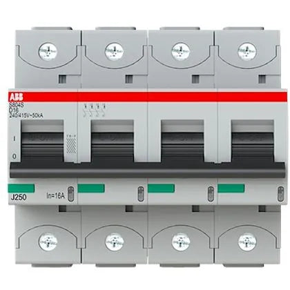 ABB - S800S Disjoncteur modulaire - 4P - 16A - Cbe D -Icu 50kA (6 modules) - Vis - Réf. fab.: 2CCS864001R0161