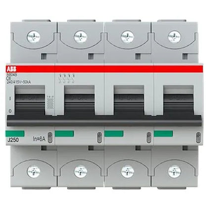 ABB - S800S Disjoncteur modulaire - 4P - 6A - Cbe C -Icu 50kA (6 modules) - Vis - Réf. fab.: 2CCS864001R0064